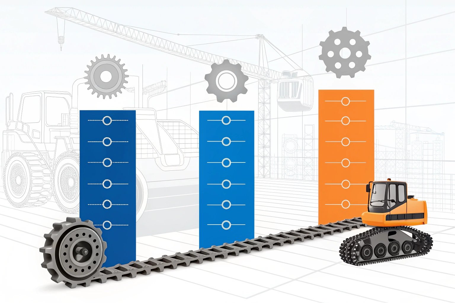 Clearly visible warranty terms of bulldozer chassis