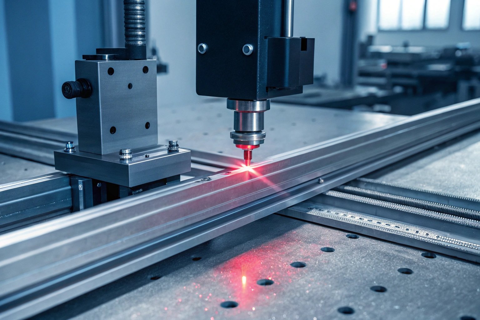 Precision laser cutting in factory setting