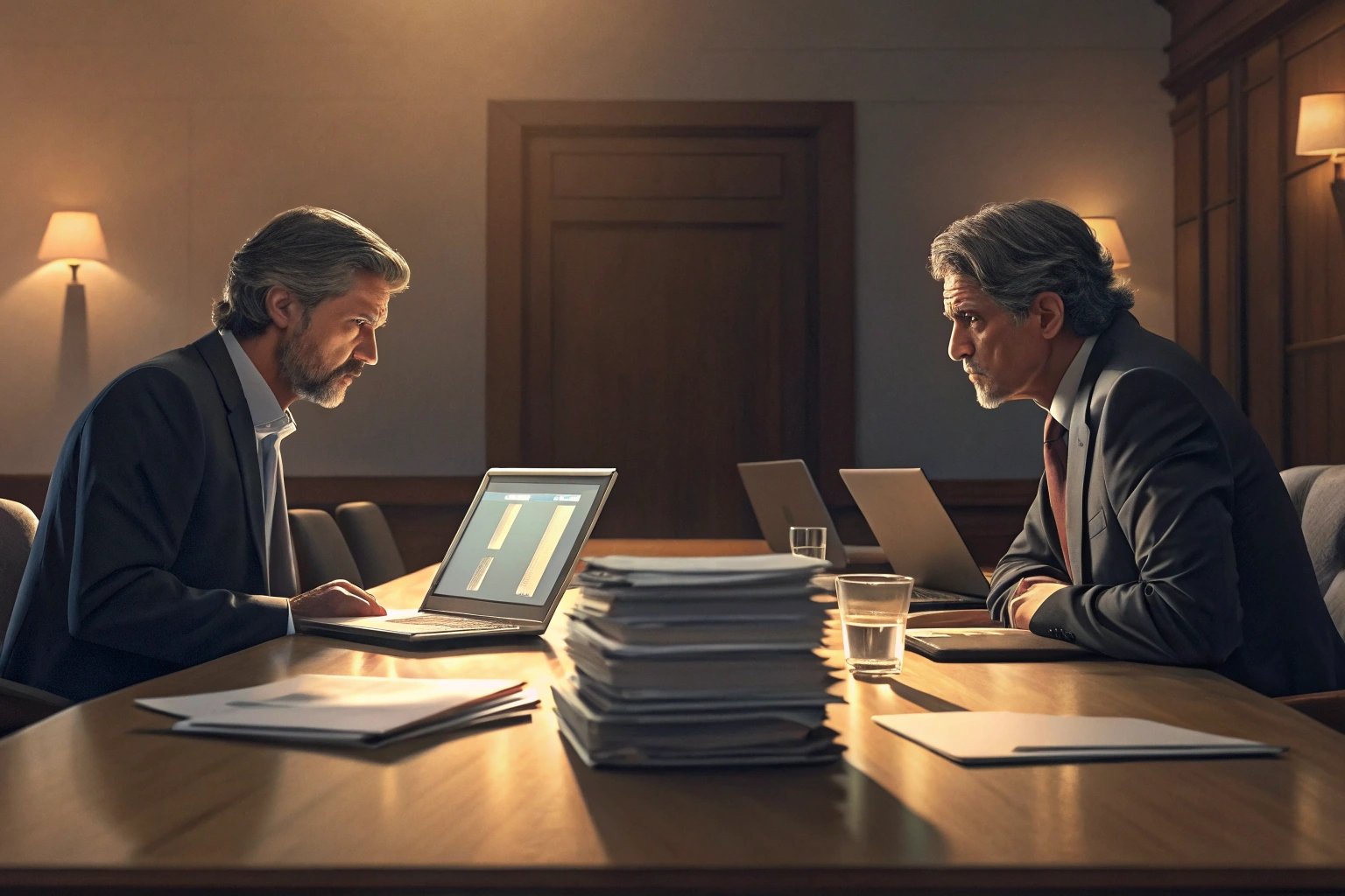 Executives discussing at boardroom table