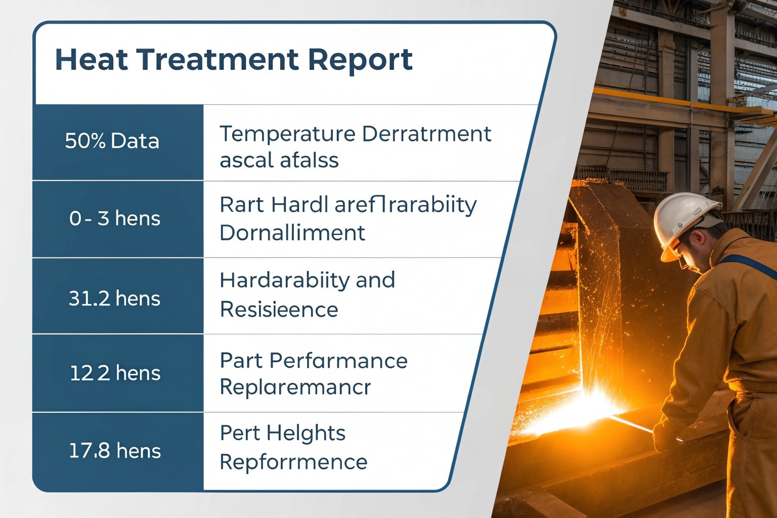 Heat treatment report alongside sparks in factory