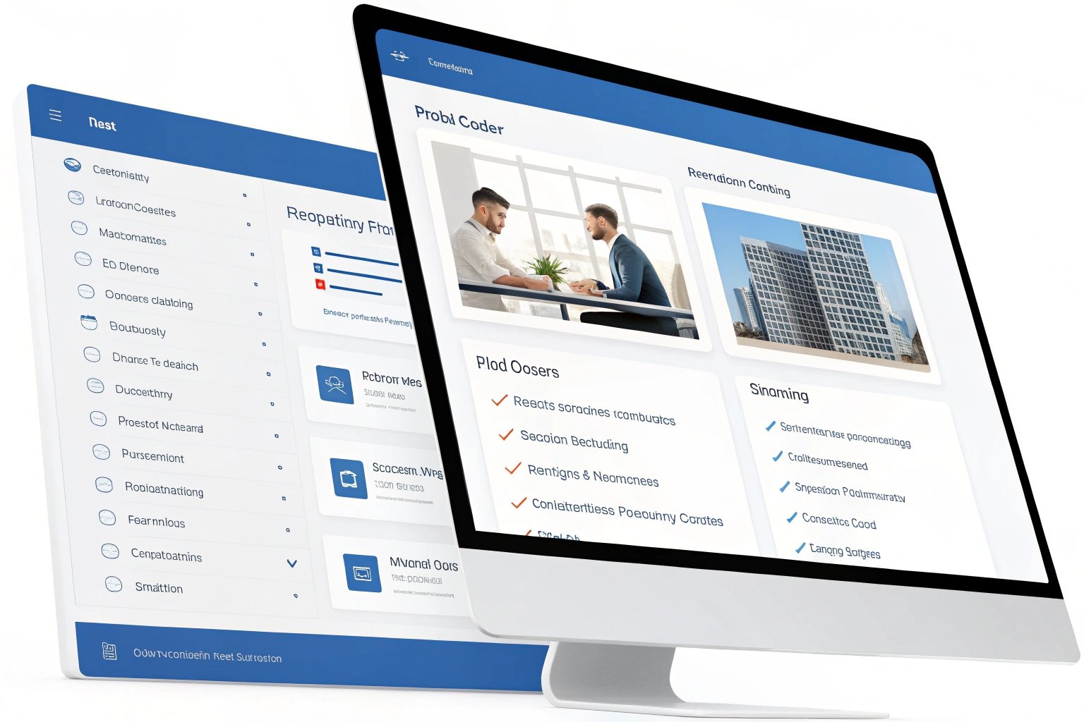 Software Interface Modern business software interface on desktop screen