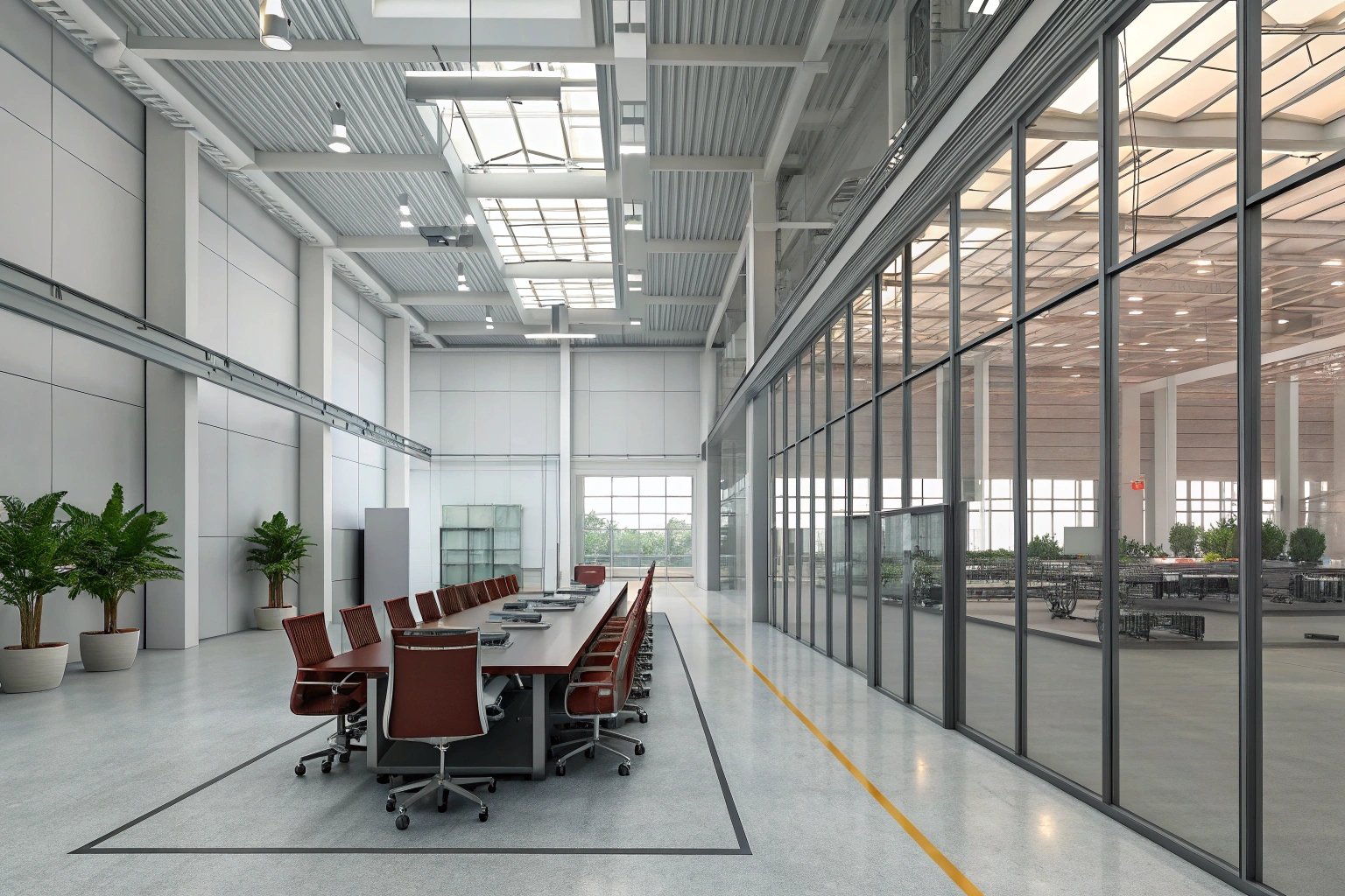 Modern conference room with industrial aesthetic