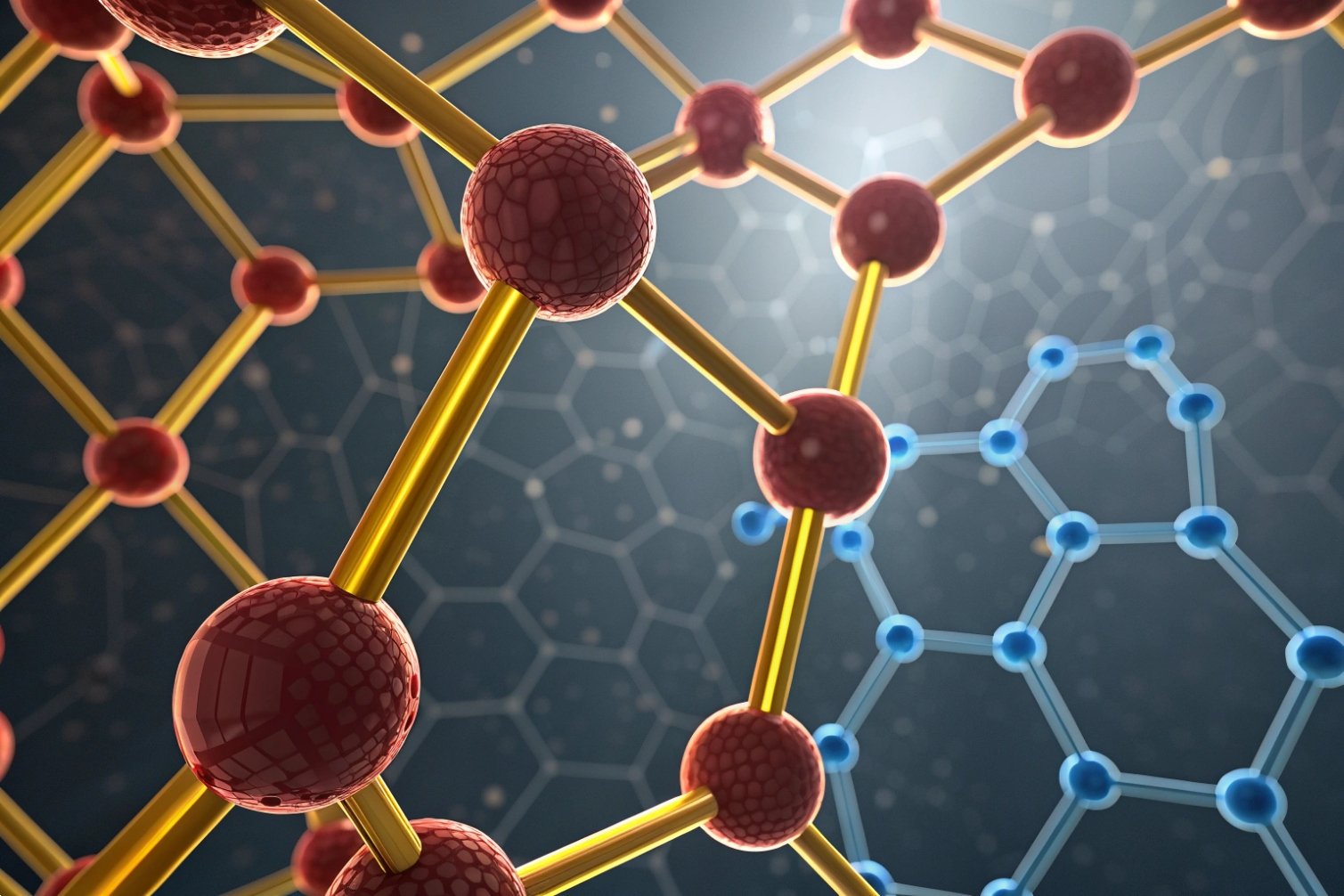 Abstract representation of molecular structures.