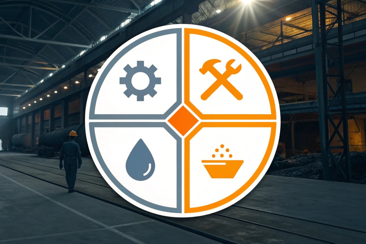 Industrial Resources Iconographic representation of industrial resources in factory layout.