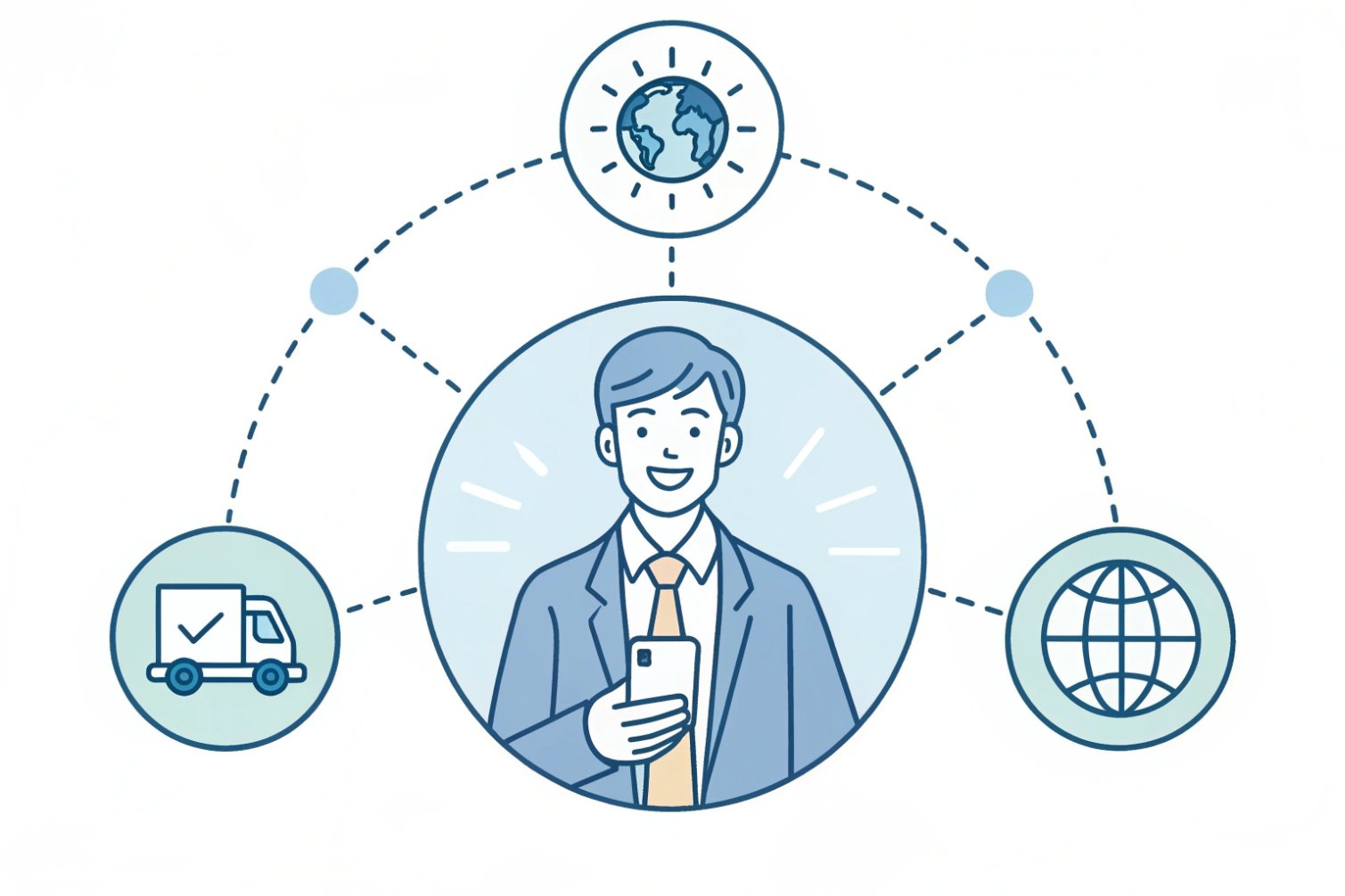 Global Logistics Illustration of global logistics and technology representation