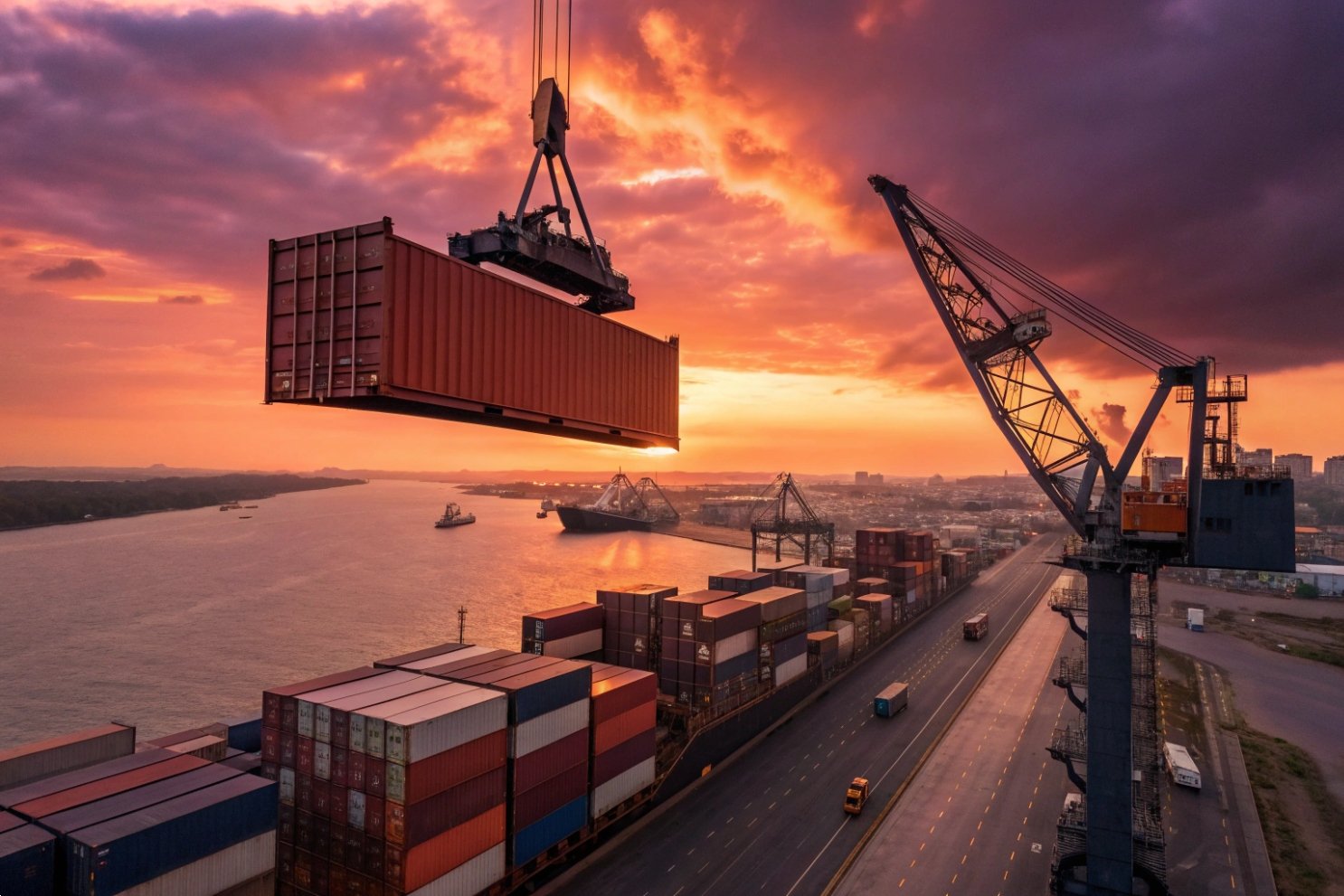 Industrial Drive Chain Detail Close-up of a heavy-duty industrial drive chain with sparks from metal fabrication.